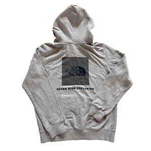 North Face Men's Gray Pullover Hoodie Size Medium